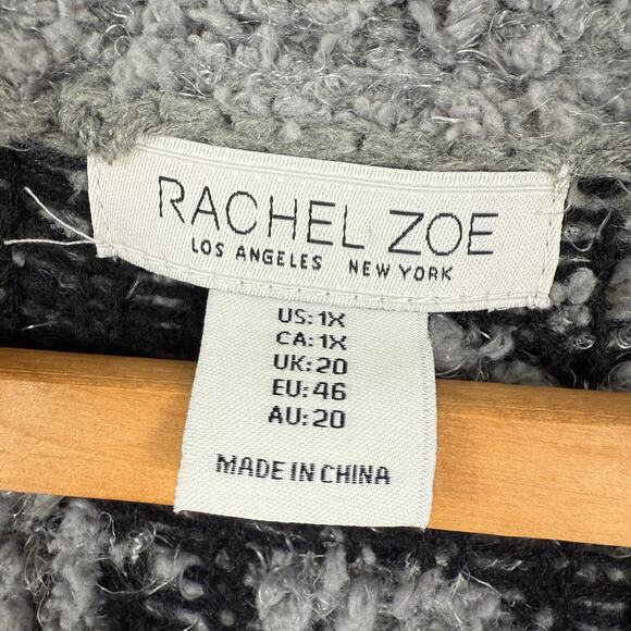 Rachel Zoe Women Fuzzy Cardigan Sweater Size 1X Open Pockets Warm Cozy Comfy - Picture 4 of 5
